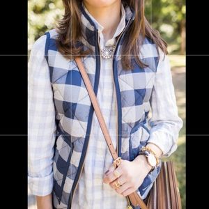 PLAID JCREW DOWN VEST